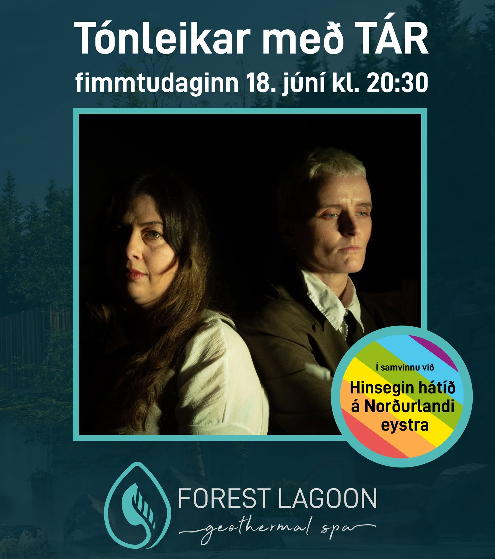Tónleikar með TÁR, fimmtudaginn 18. júlí kl. 20:30