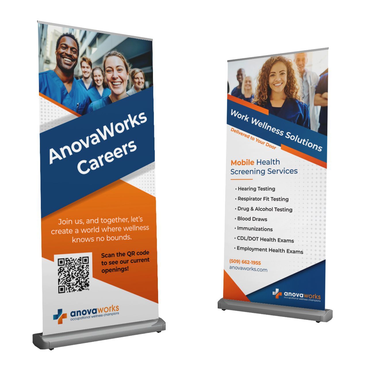 Two retractable banners. 