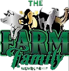 The Farm Family Membership logo features farm animals above a green and white title.