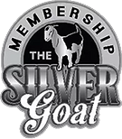 Silver Goat membership logo with goat illustration.