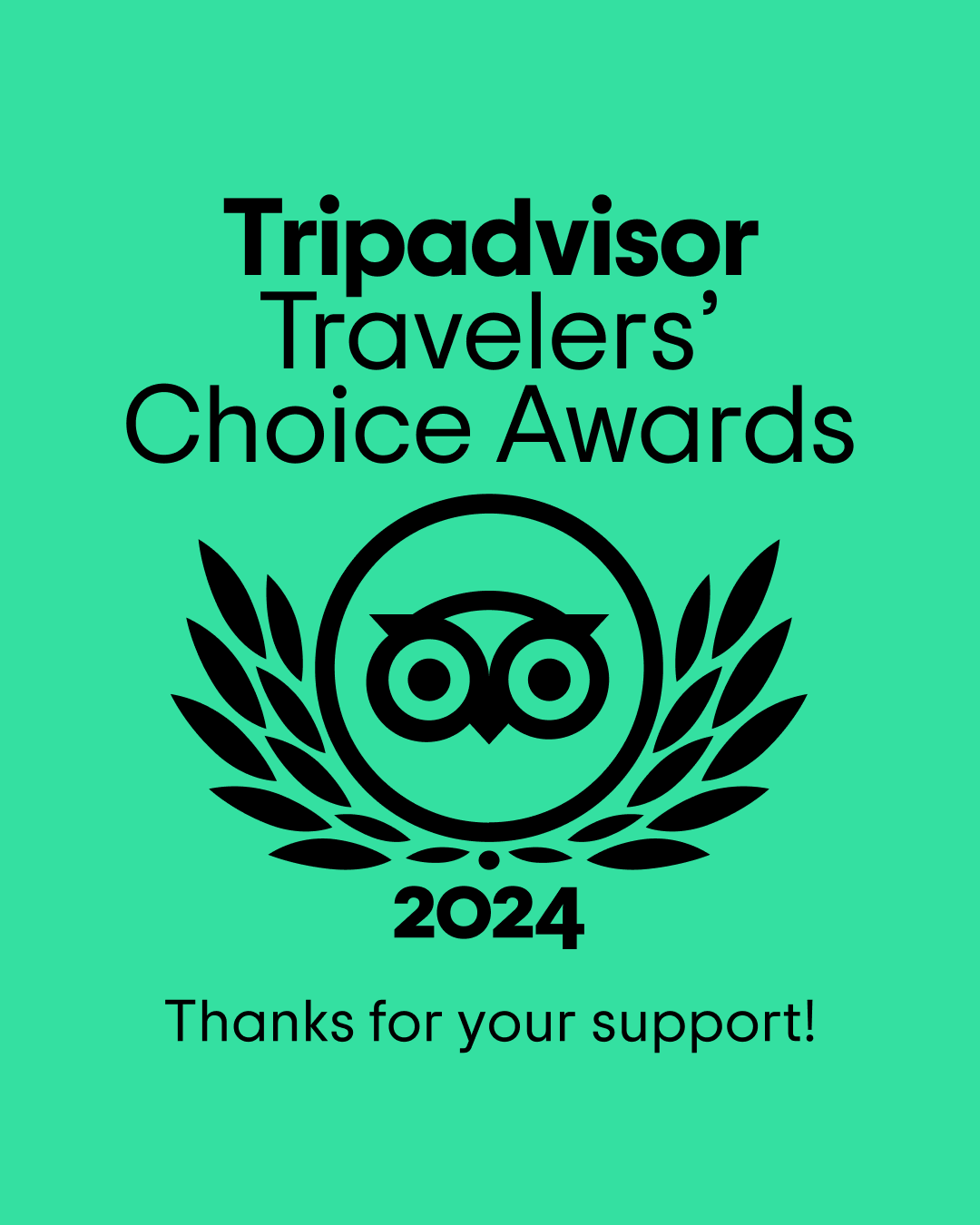 Tripadvisor Travelers' Choice Award 2024.