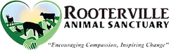 Rooterville Animal Sanctuary Logo for Rooterville Animal Sanctuary: heart-shaped field with farm animals, text
