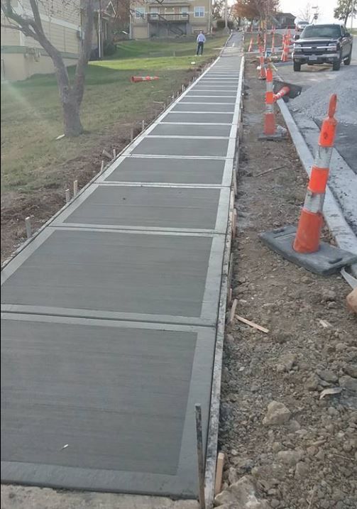 stamped concrete walkway