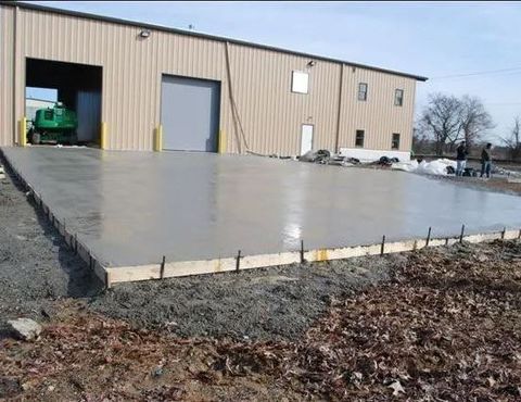 concrete slab being poured