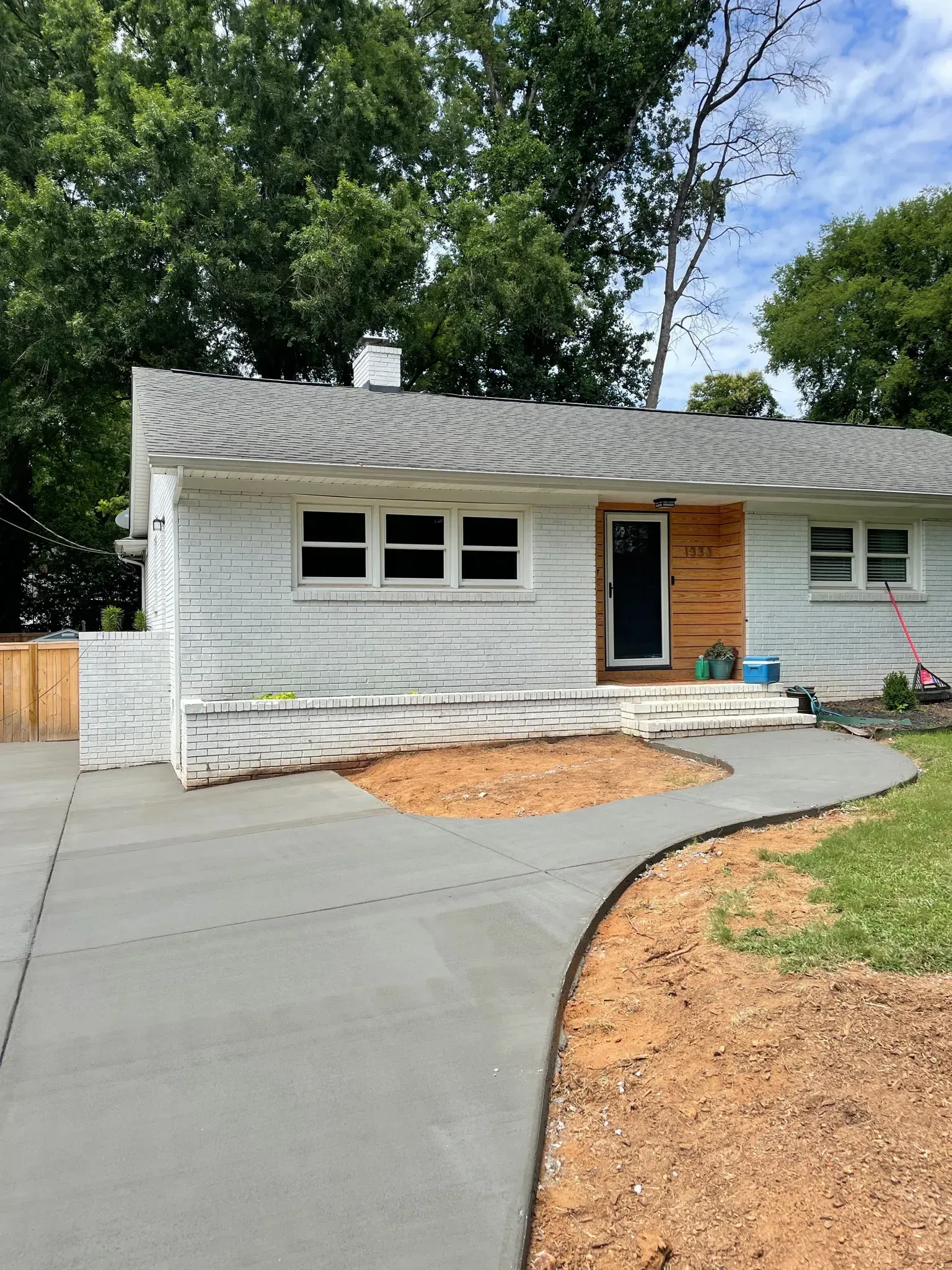 concrete driveway and walkway