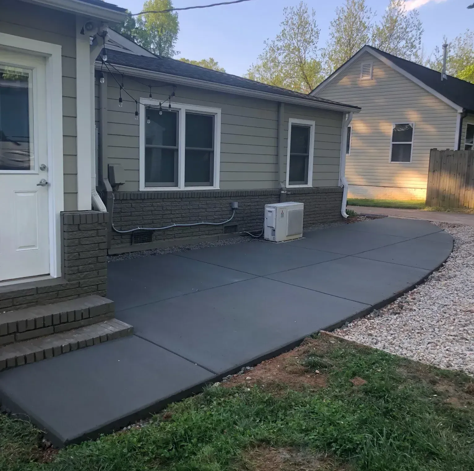 concrete slab being poured