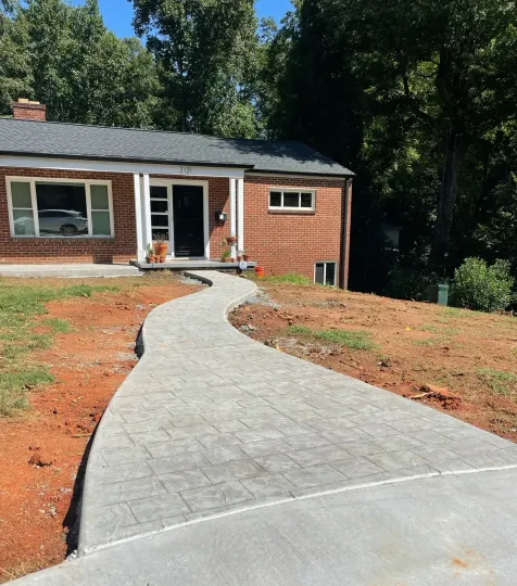 stamped concrete walkway