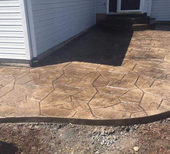 stamped concrete walkway