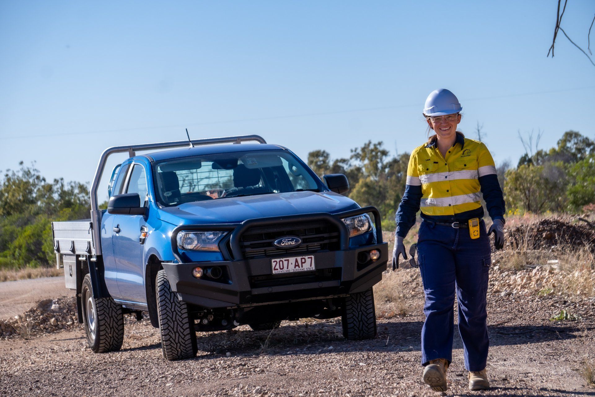 Lisel working in the field