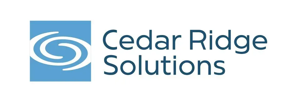 Cedar Ridge Solutions logo with blue icon and text on white background