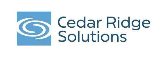 Cedar Ridge Solutions logo with blue icon and text on white background