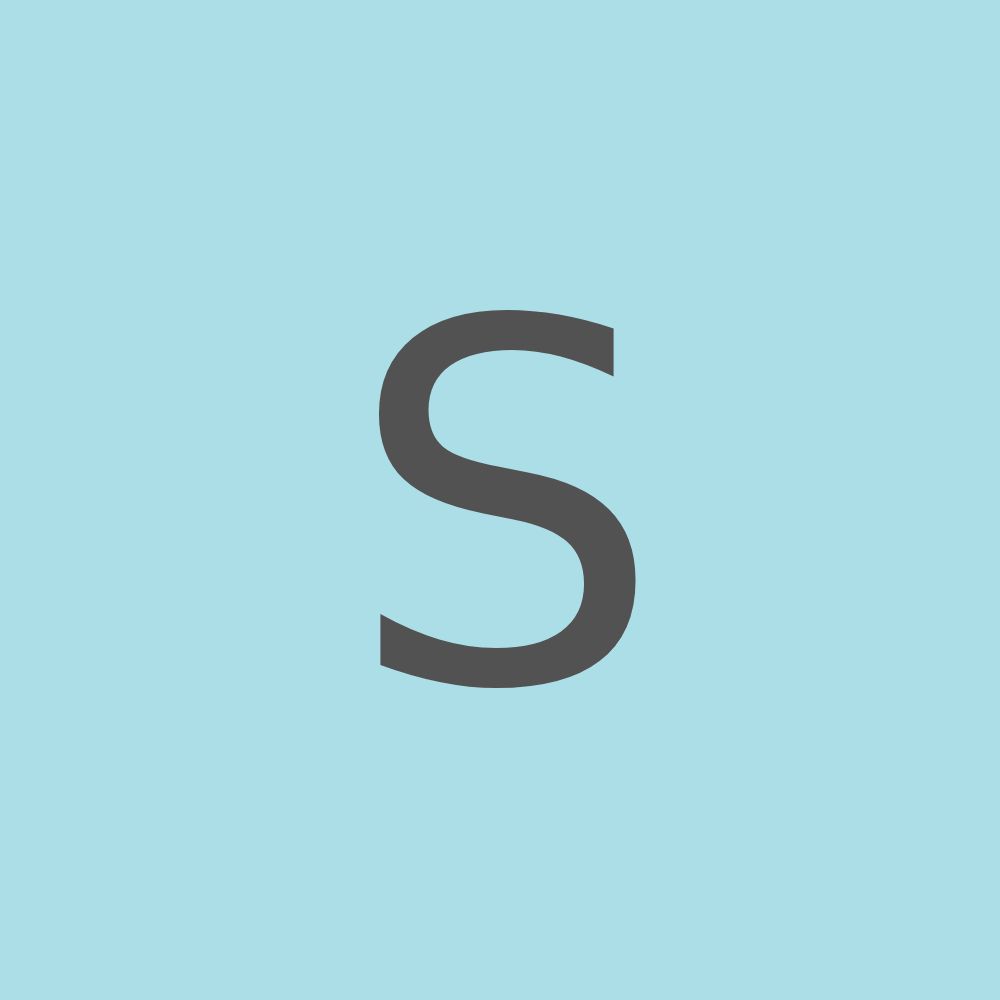 The letter s is on a blue background.