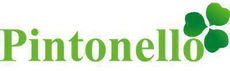 Logo verde “Pintonello” con una foglia a forma di trifoglio sopra le ultime lettere