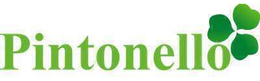 Logo “Pintonello” verde con un’icona a forma di trifoglio verde sopra il testo