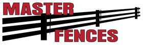 Master Fences logo with red text and black fence graphic on a white background