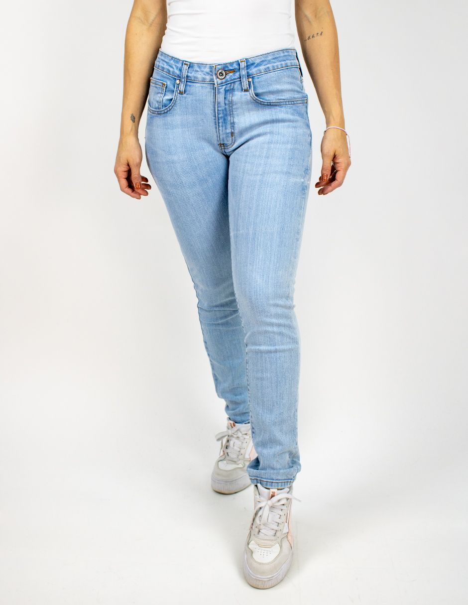 EXCLUSIVO SUBURBIA 2619Jeans Furor Jackie Mezclilla Doble Bleach
