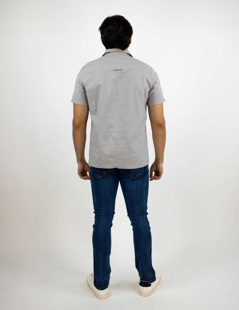 EXCLUSIVO BOUTIQUES  T10303513 Camisa Furor Manga Corta Lino Algodón Melange