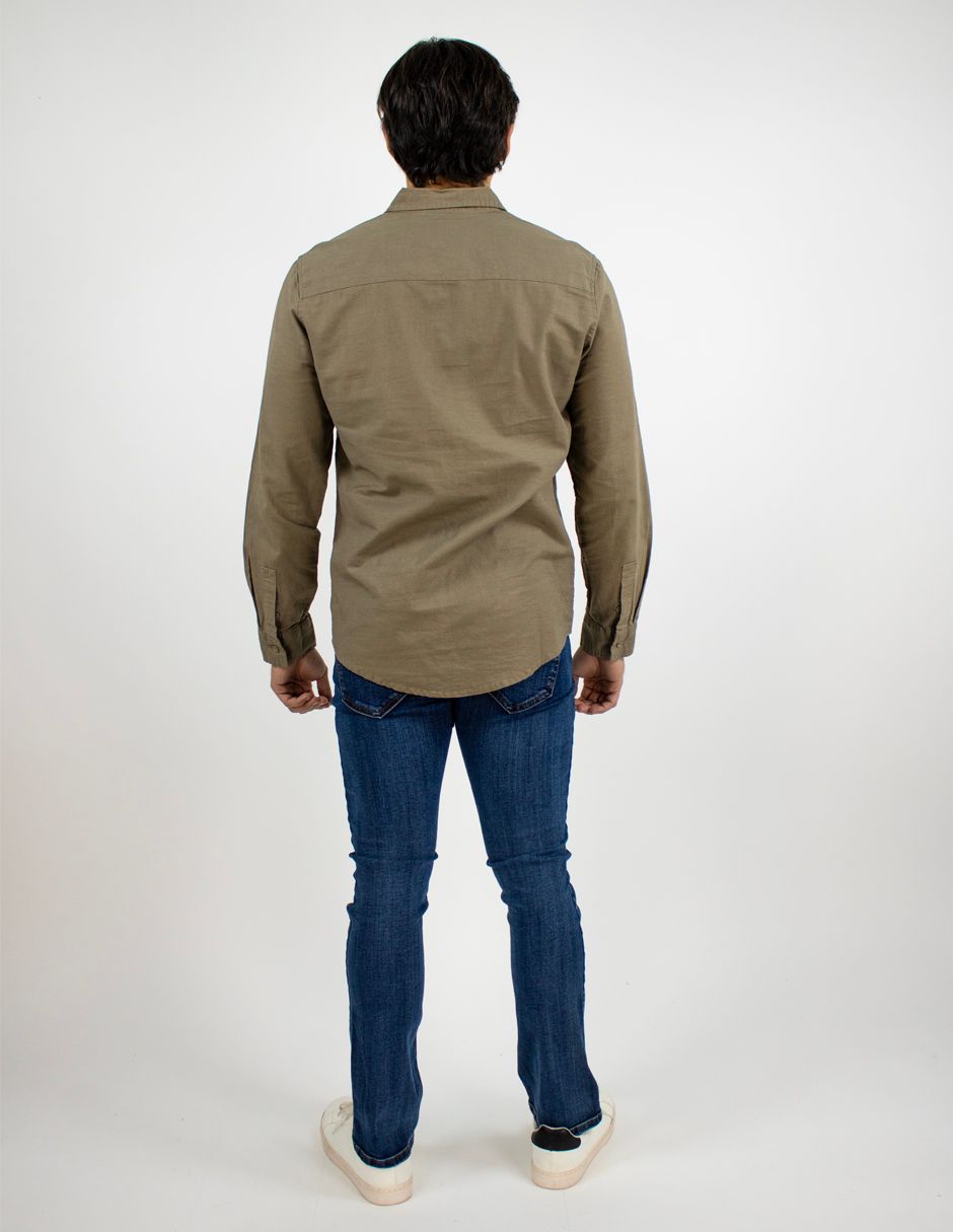 EXCLUSIVO BOUTIQUES T10303514 Camisa Furor Manga Larga Lino Algodón Terracota