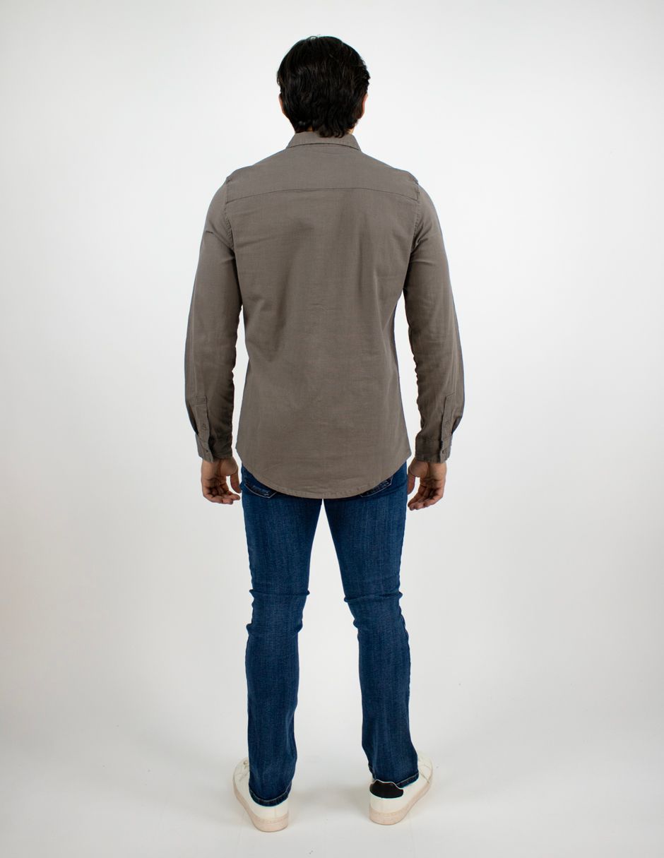 EXCLUSIVO BOUTIQUES T10303516 Camisa Furor Manga Larga Lino Algodón Gris