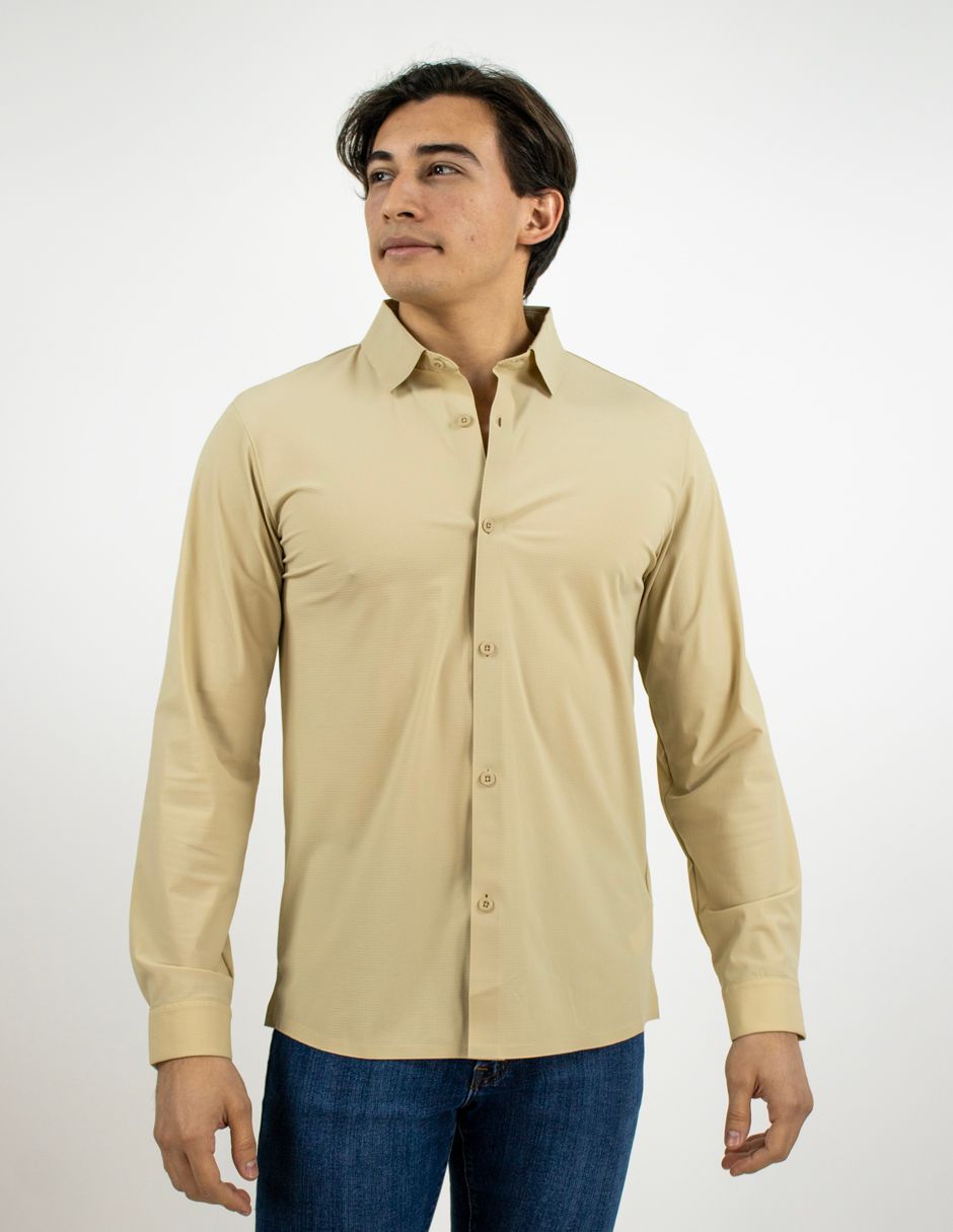 EXCLUSIVO BOUTIQUES T10404863 Camisa Furor Manga Larga Poliamida Beige