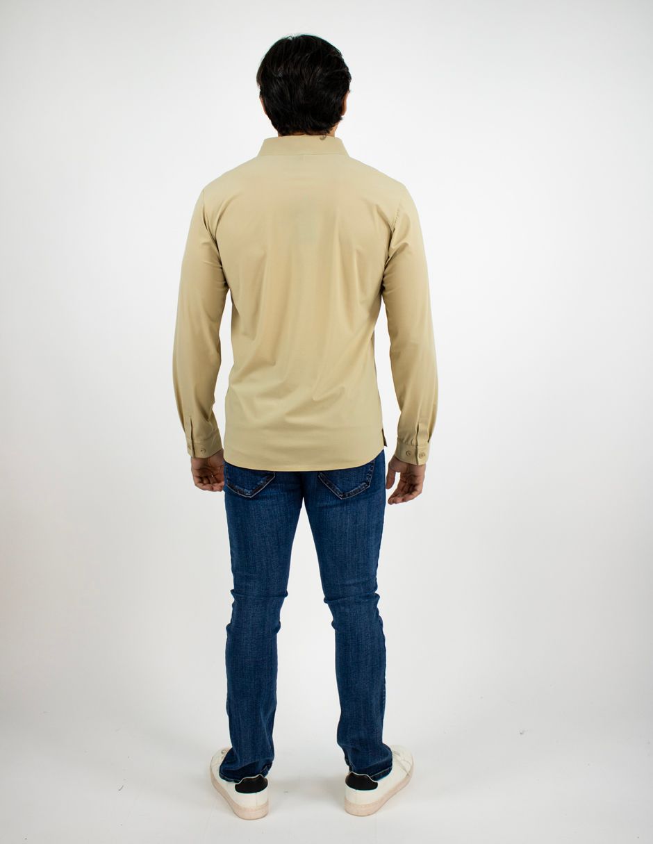 EXCLUSIVO BOUTIQUES T10404863 Camisa Furor Manga Larga Poliamida Beige