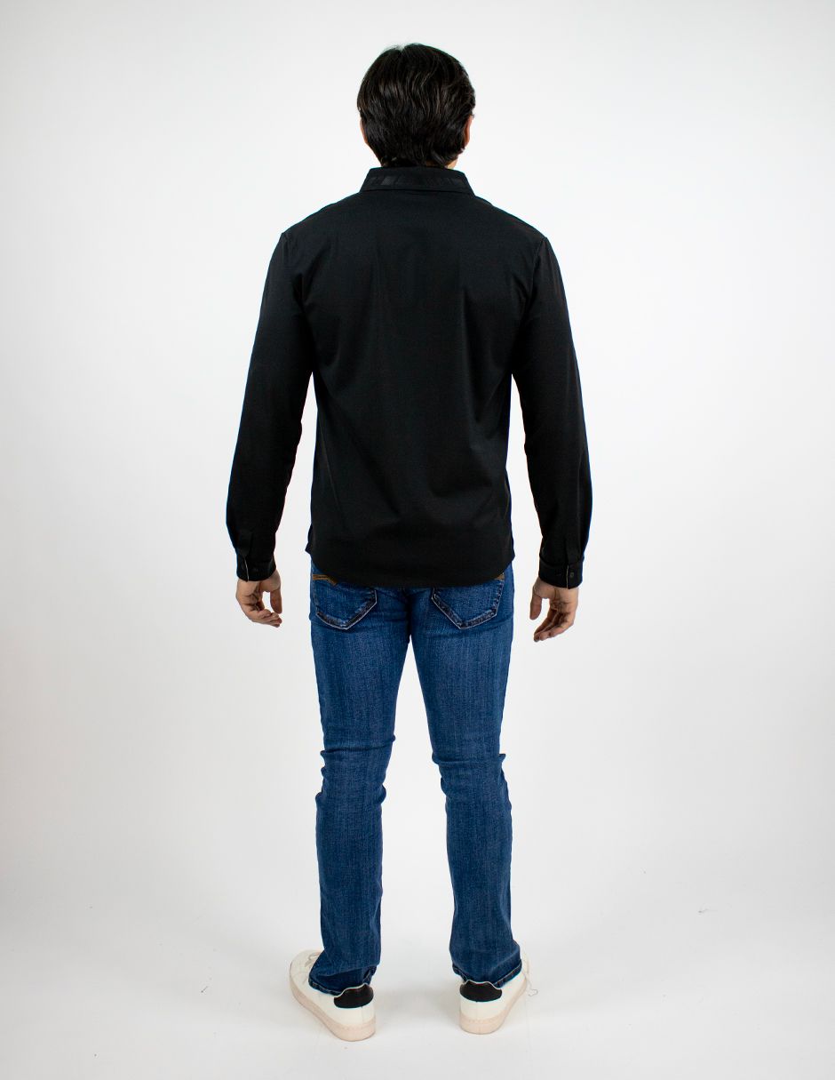 EXCLUSIVO BOUTIQUES T10404890 Camisa Furor Manga Larga Poliamida Negro