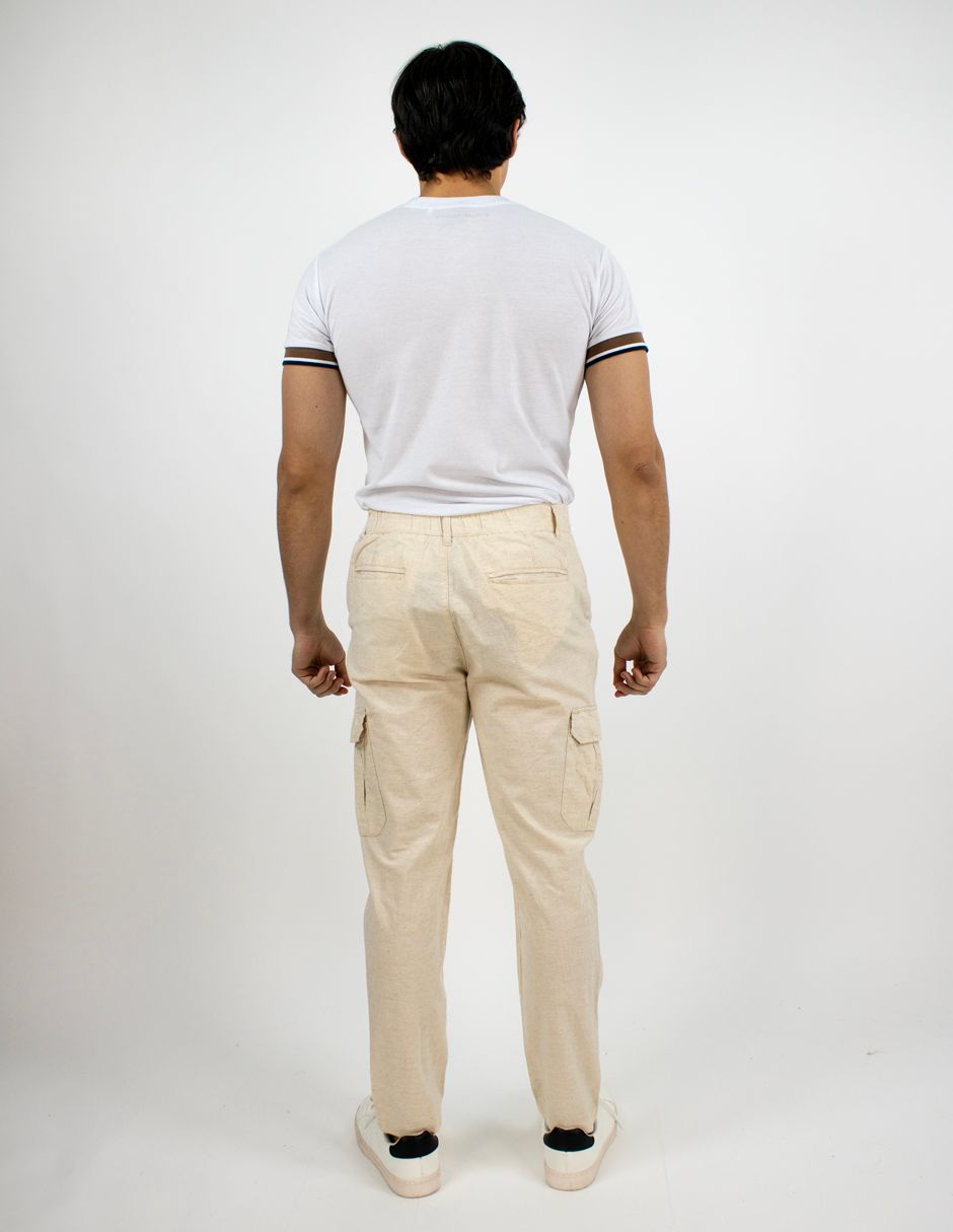 EXCLUSIVO BOUTIQUES T10200616 Jogger Furor Cargo Lino Algodón Camello