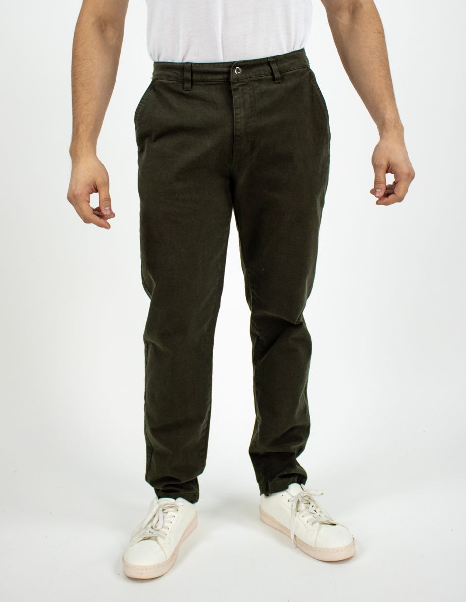 EXCLUSIVO BOUTIQUES T10200614 Pantalón Furor Slim Gabardina Stretch Verde Oscuro