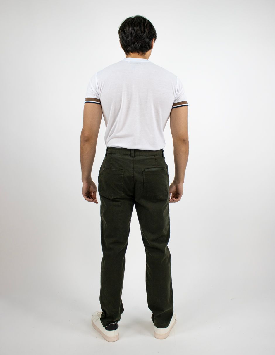 EXCLUSIVO BOUTIQUES T10200614 Pantalón Furor Slim Gabardina Stretch Verde Oscuro