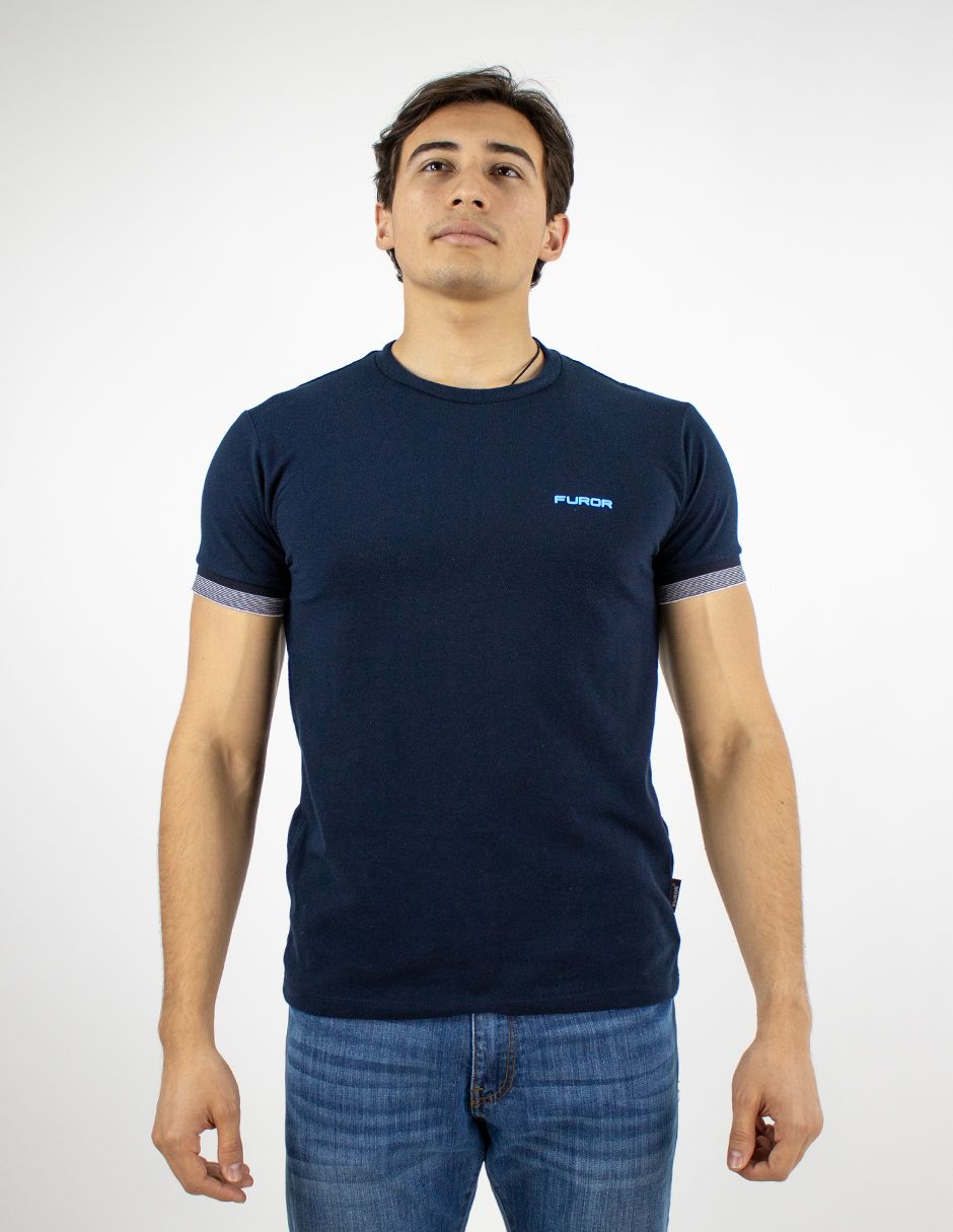 EXCLUSIVO SUBURBIA FIT0301MARINO Playera Furor Manga Corta Slim Fit Marino