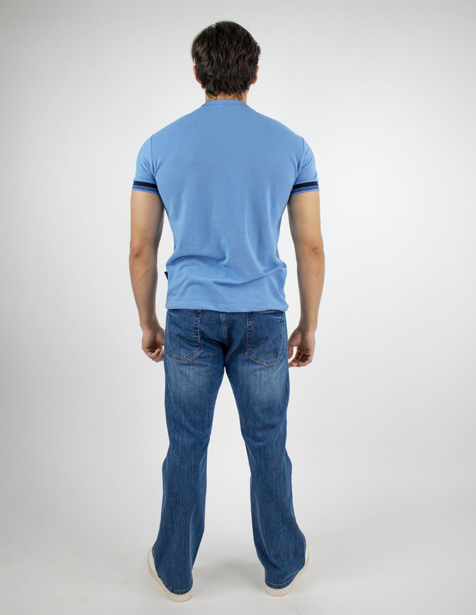 EXCLUSIVO SUBURBIA FIT0303CELESTE Playera Furor Manga Corta Slim Fit Celeste