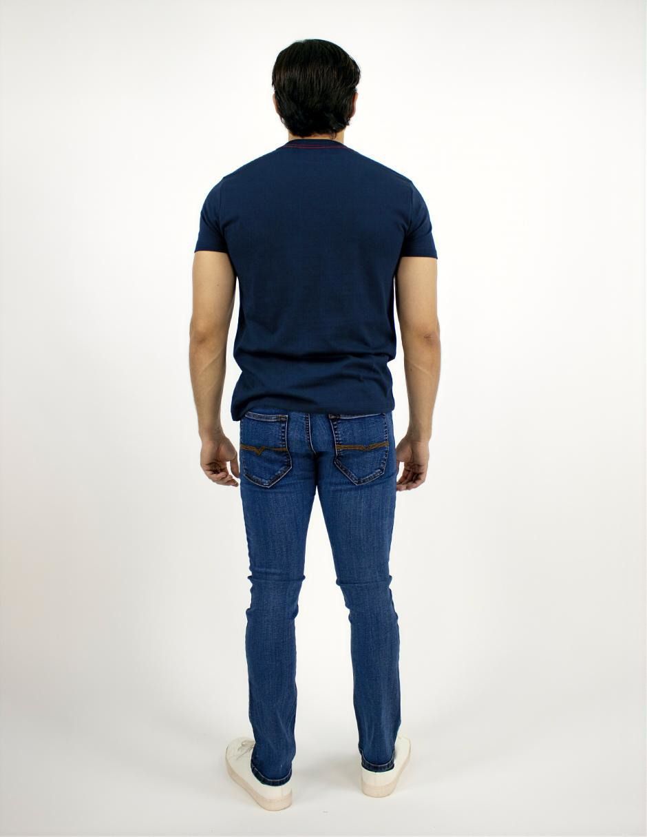 EXCLUSIVO SUBURBIA LEBEL0605MARINO Playera Furor Manga Corta Slim Lebel Marino