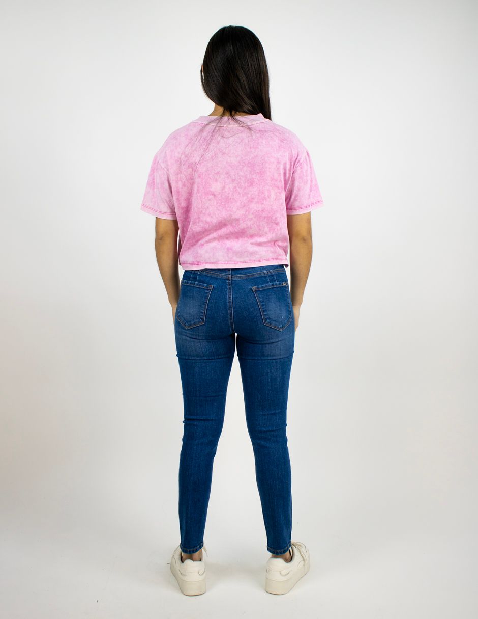 EXCLUSIVO SUBURBIA PARIS260602 Playera Furor Manga Corta Chifón Oversize Rosa