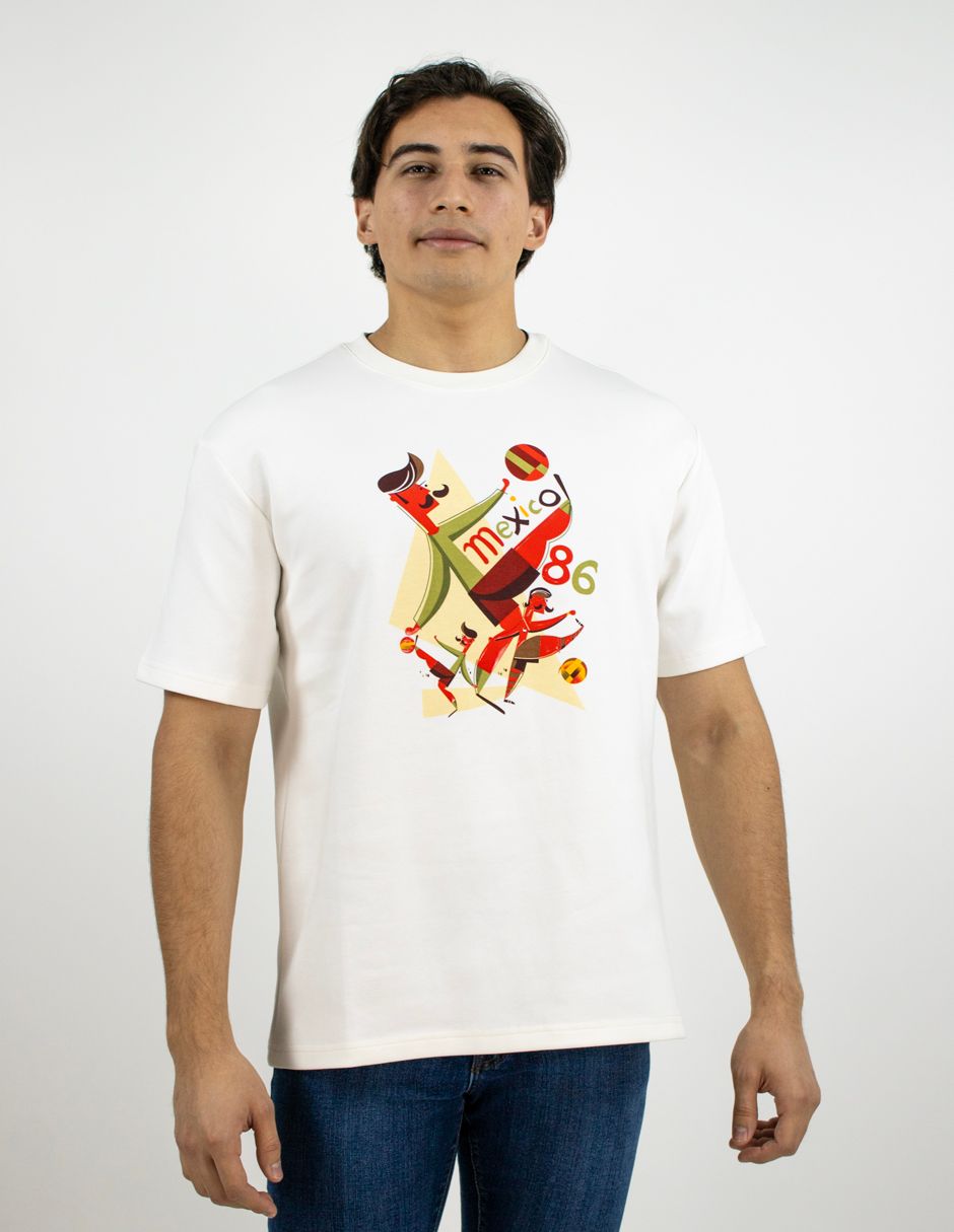 EXCLUSIVO BOUTIQUES T10404860 Playera Furor Manga Corta Oversize Stretch Off White México