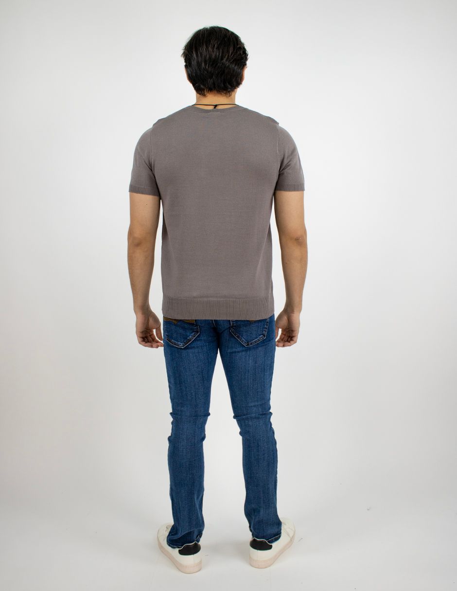 EXCLUSIVO BOUTIQUES T10404868  Playera FurorManga Corta Tejido de Punto Terracota