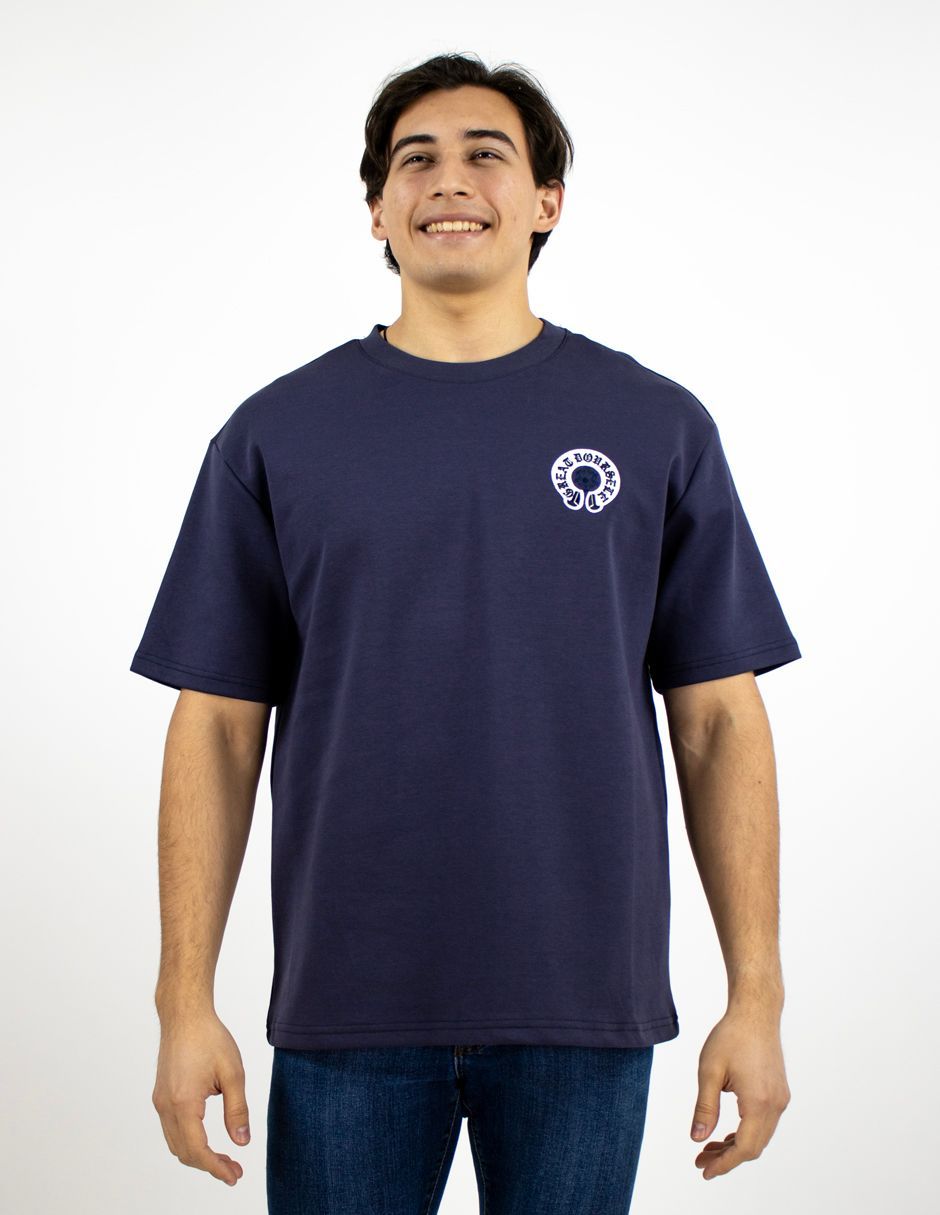 EXCLUSIVO BOUTIQUES T10404888 Playera Furor Manga Corta Oversize Stretch Marino