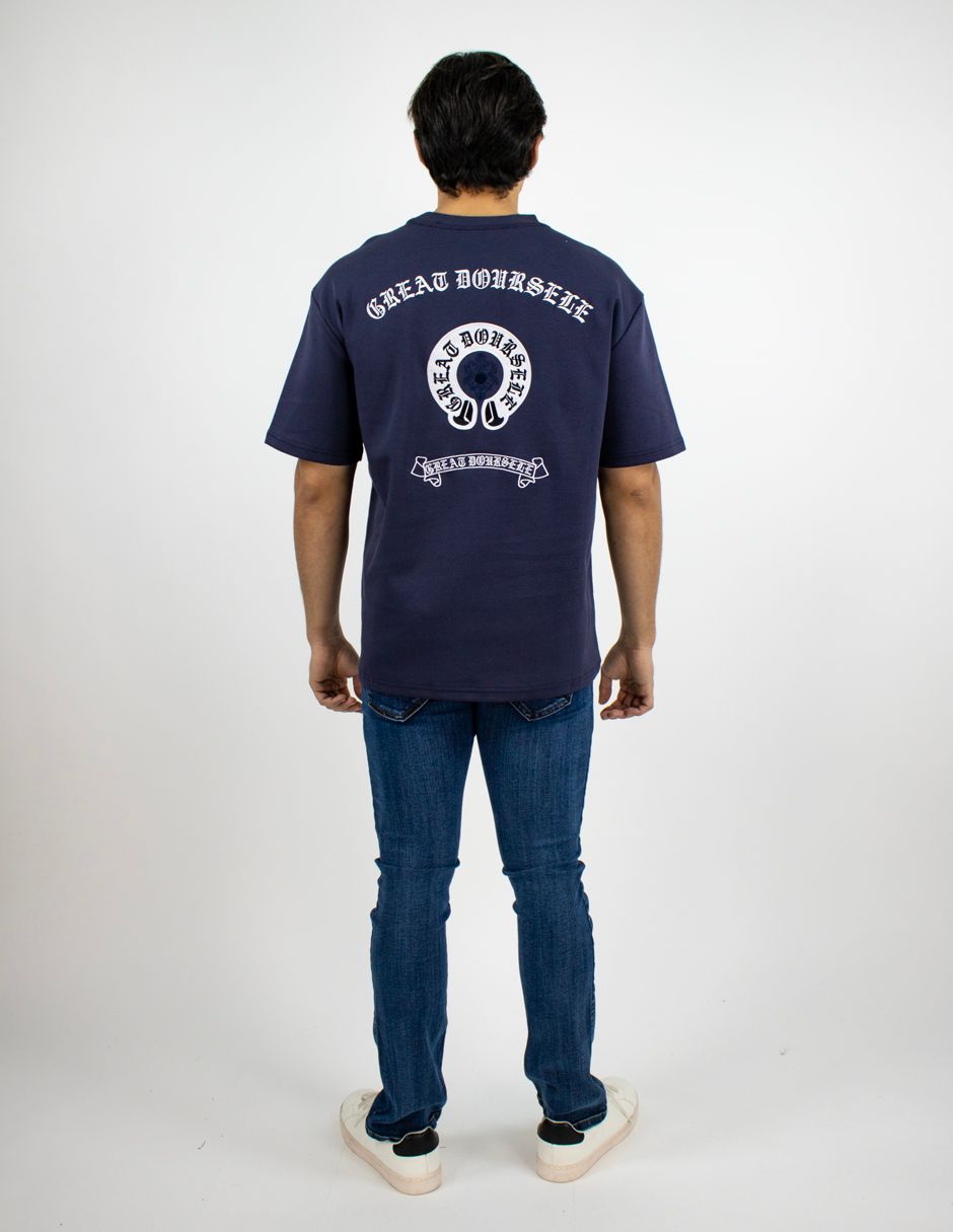 EXCLUSIVO BOUTIQUES T10404888 Playera Furor Manga Corta Oversize Stretch Marino