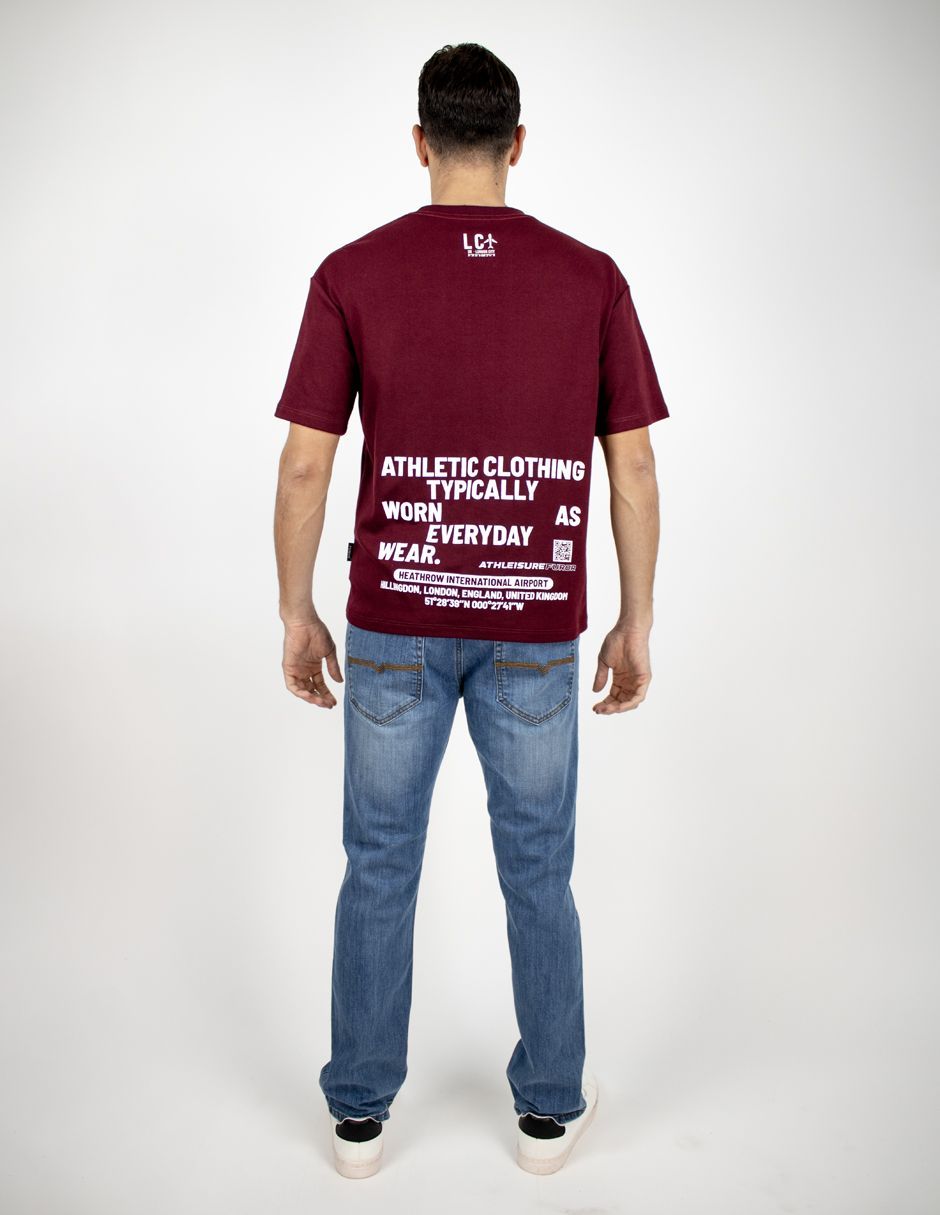 EXCLUSIVO SUBURBIA TRAVEL0201VINO Playera Furor Manga Corta Chifón Vino