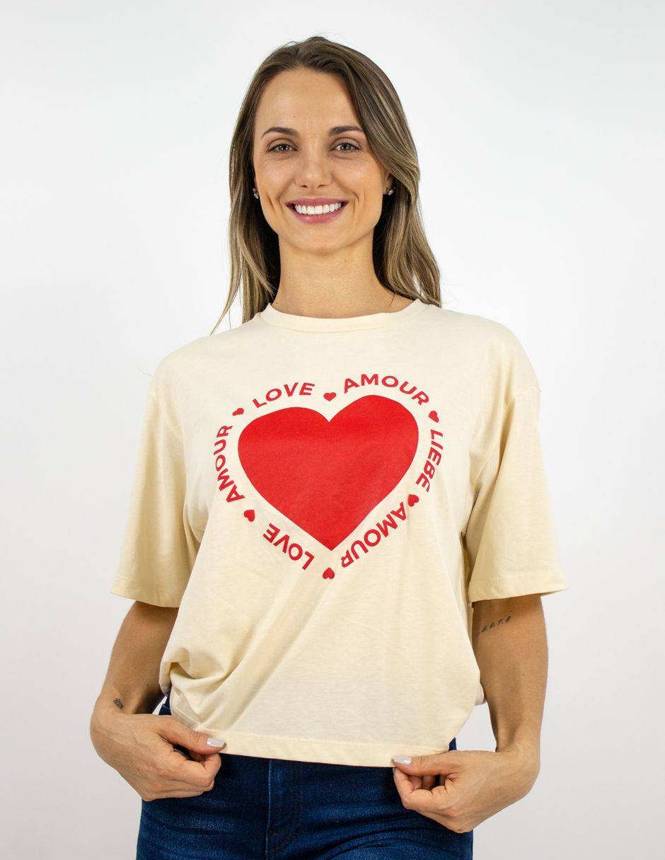 EXCLUSIVO SUBURBIA PLAD2601 Playera Furor Crop Manga Corta Chifón Hueso