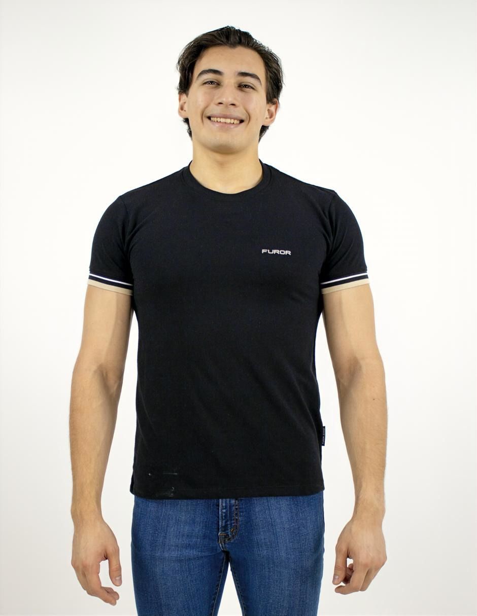 EXCLUSIVO SUBURBIA FIT0502NEGRO Playera Furor Manga Corta Slim Fit Negro