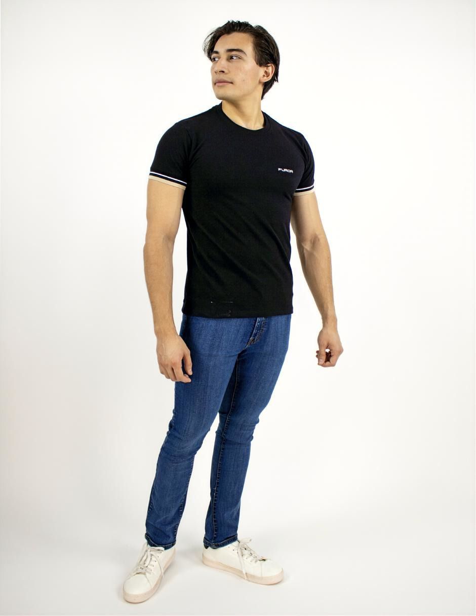 EXCLUSIVO SUBURBIA FIT0502NEGRO Playera Furor Manga Corta Slim Fit Negro
