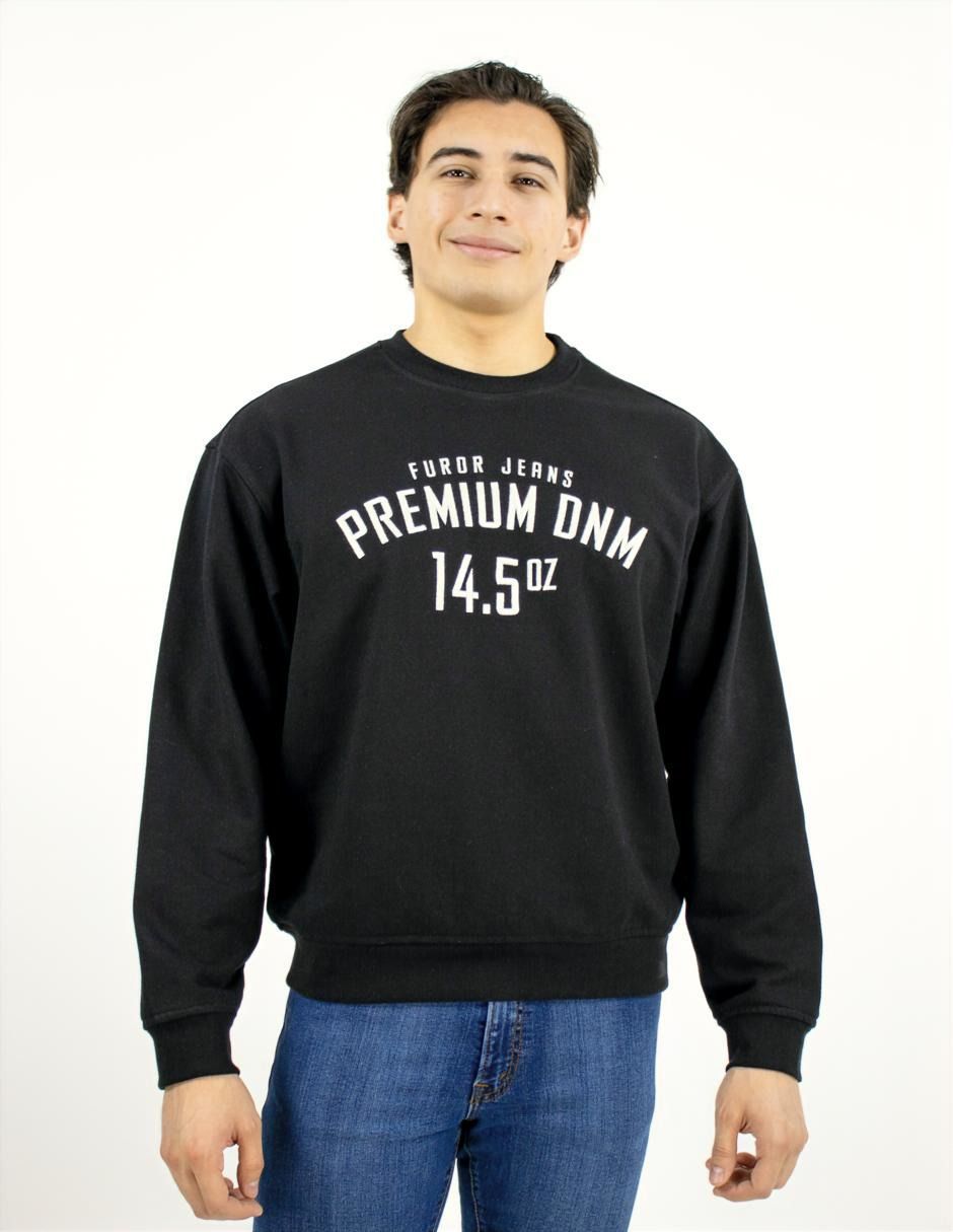 EXCLUSIVO SUBURBIA SDDENIM02NEGRO Sudadera Furor Cuello Redondo Poliéster Algodón Negro