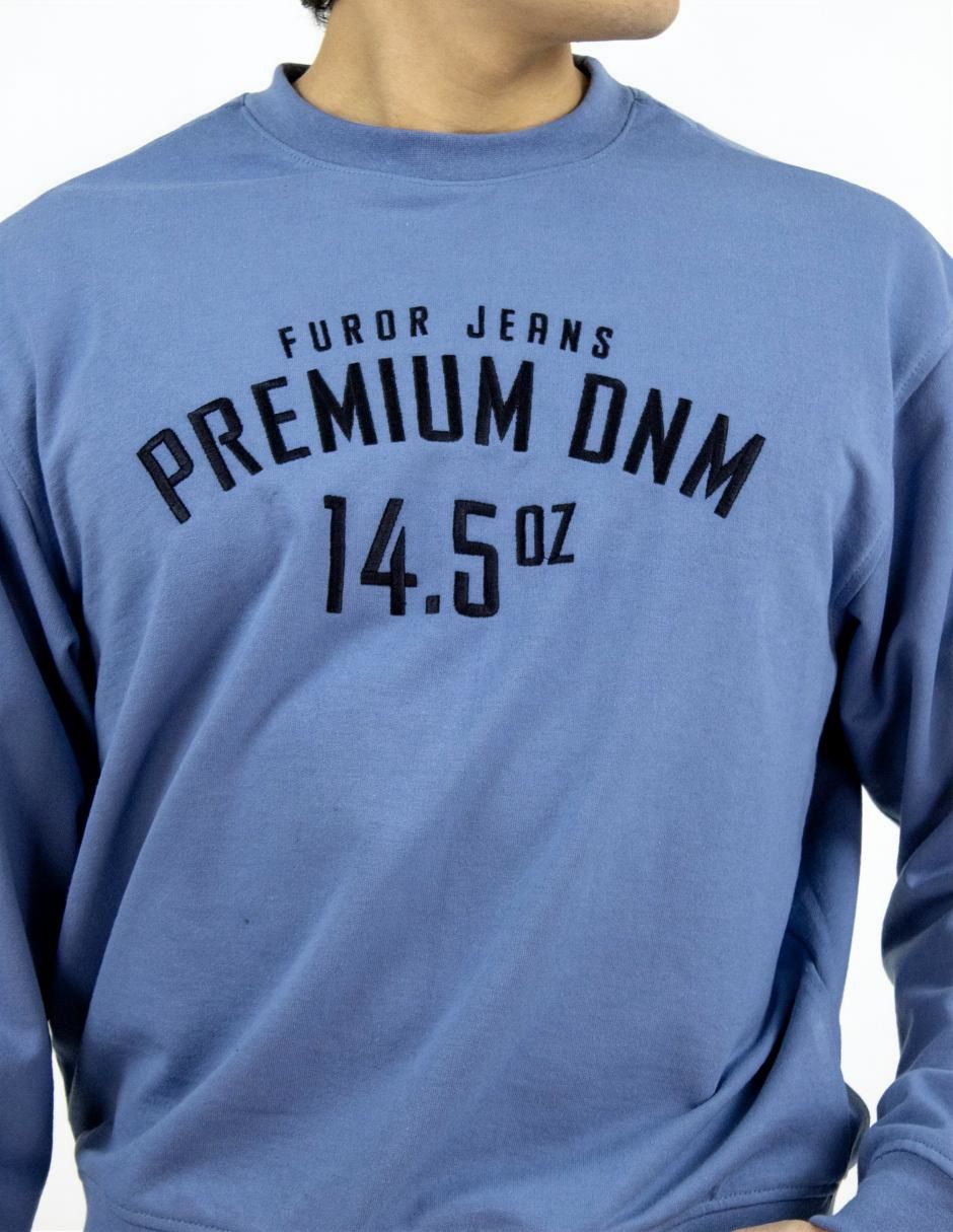 EXCLUSIVO SUBURBIA SDDENIM02PIZARRA Sudadera Furor Cuello Redondo Poliéster Algodón Pizarra