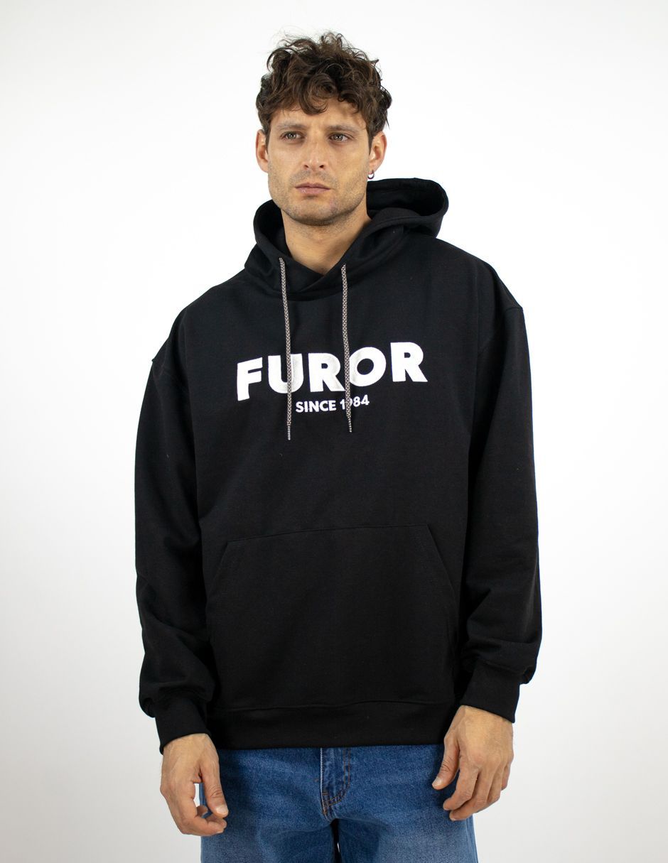 EXCLUSIVO SUBURBIA SDDENIMNEGRO-1 Sudadera Furor Hoodie Bolso Canguro Poliéster Algodón Negro