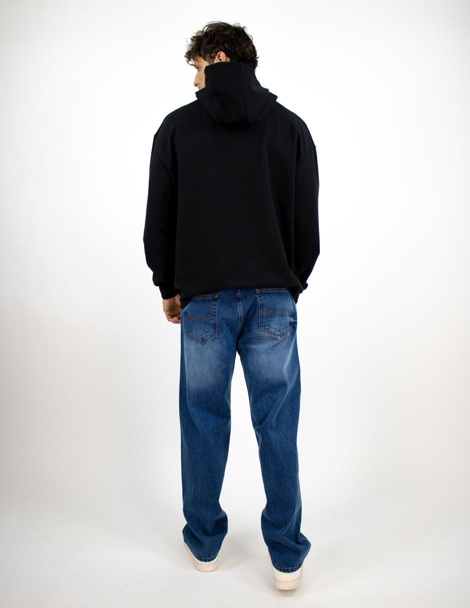 EXCLUSIVO SUBURBIA SDDENIMNEGRO-1 Sudadera Furor Hoodie Bolso Canguro Poliéster Algodón Negro