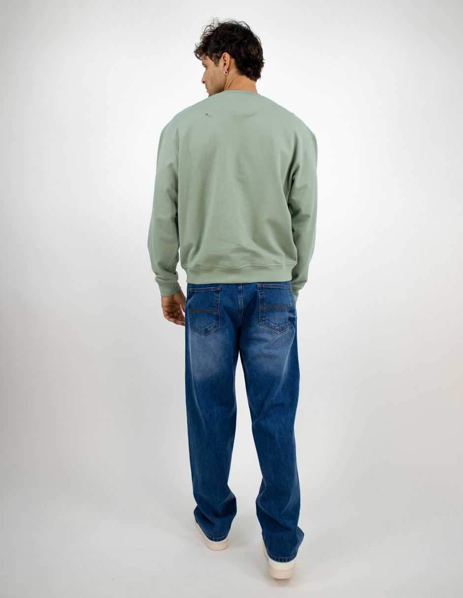 EXCLUSIVO SUBURBIA SDDENIMVERDE Sudadera Furor Cuello Redondo Poliéster Algodón Verde