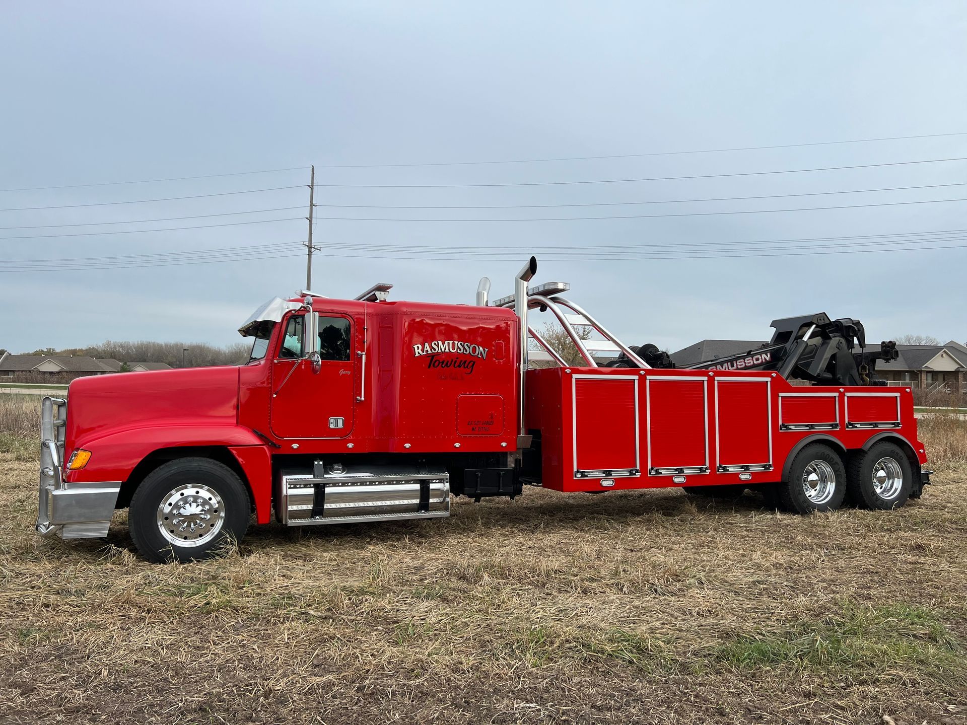 Towing Construction Vehicle — Cedar Falls, IA — Rasmusson Towing Towing Construction Vehicle — Cedar Falls, IA — Rasmusson Towing