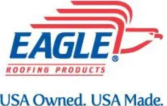 The logo for eagle roofing products is made in the usa.