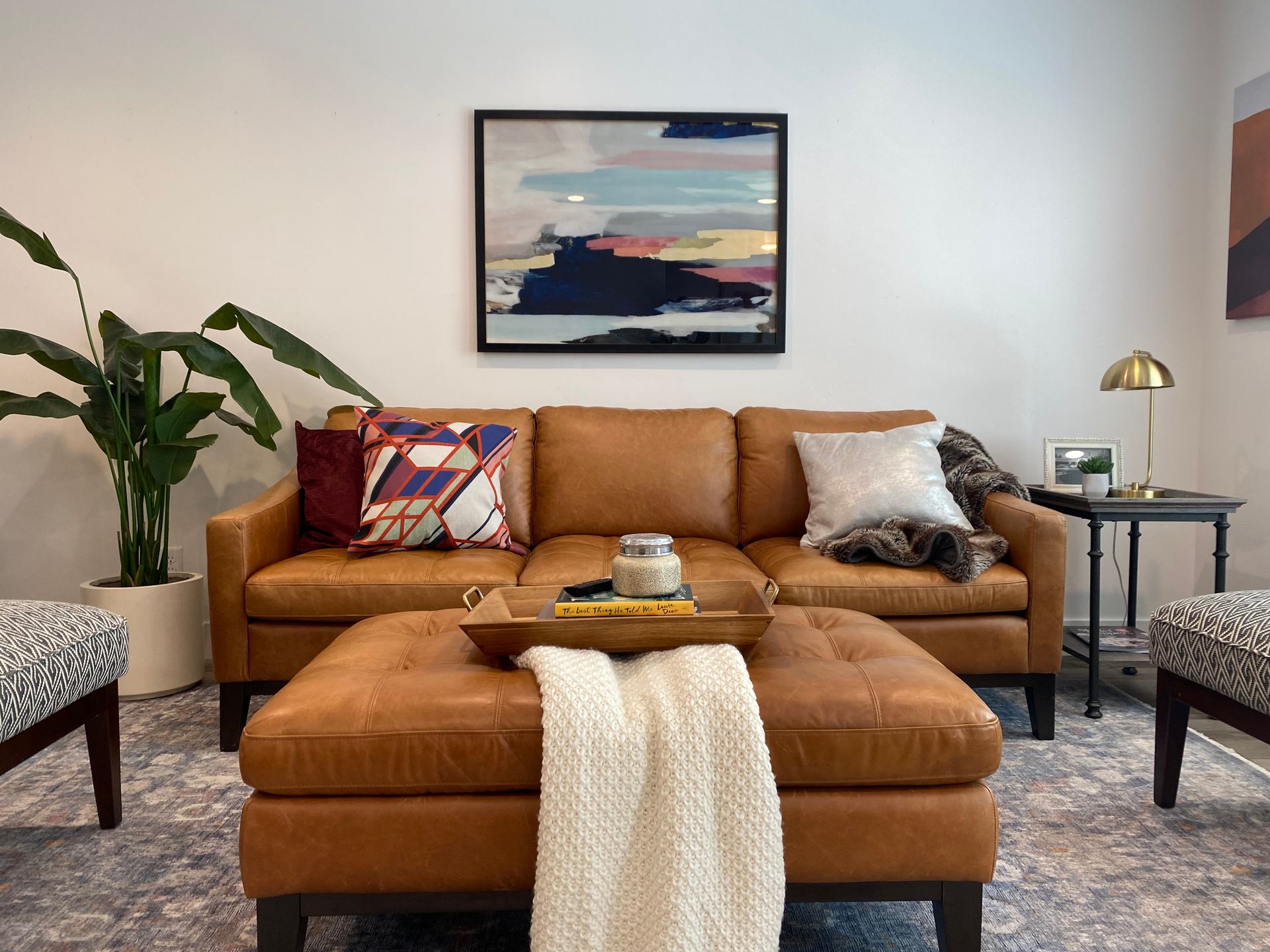 Cozy living room in townhome rental South Ogden Madison Towns on 40th