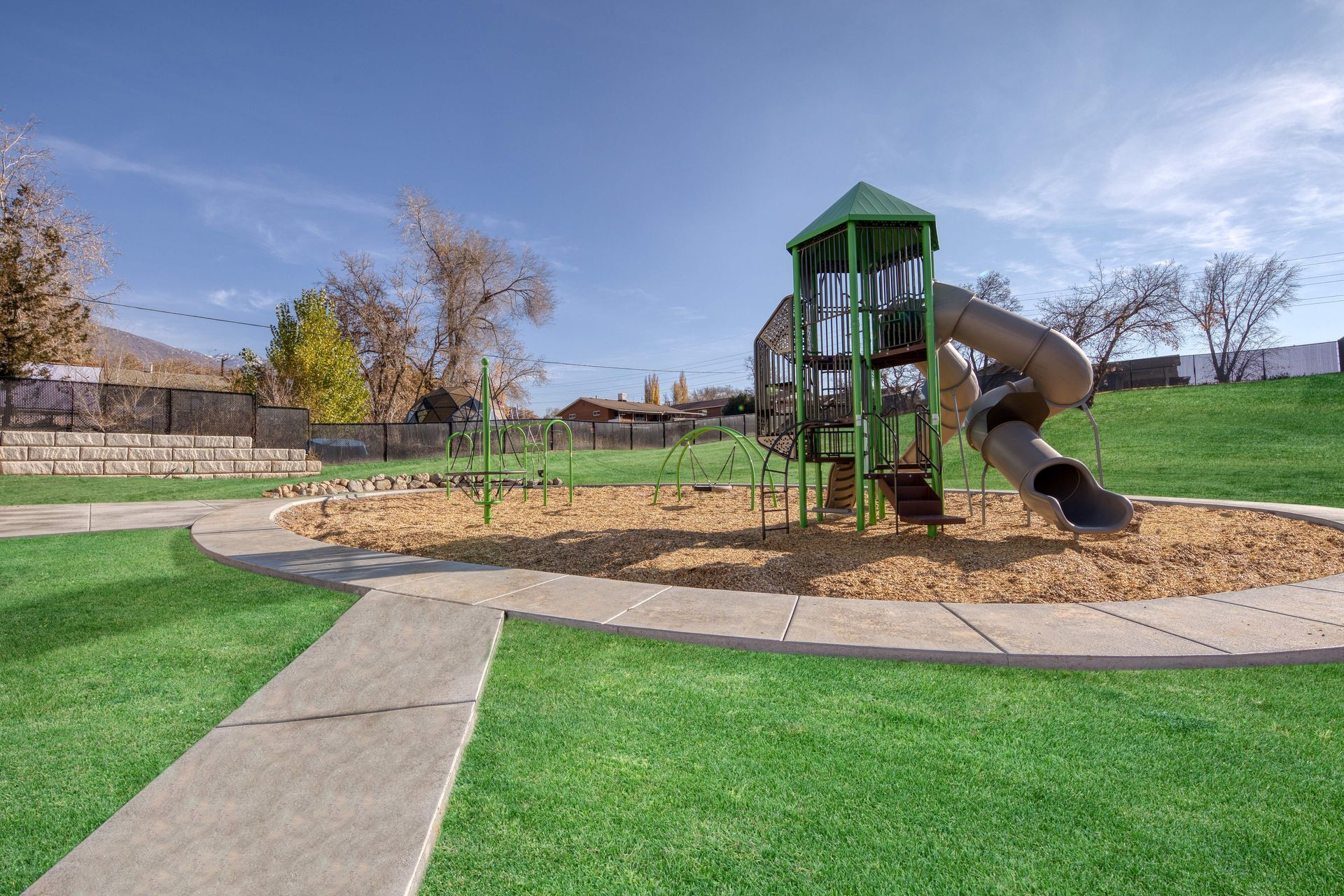 Playground townhome community for rent in South Ogden Utah Madison Towns on 40th